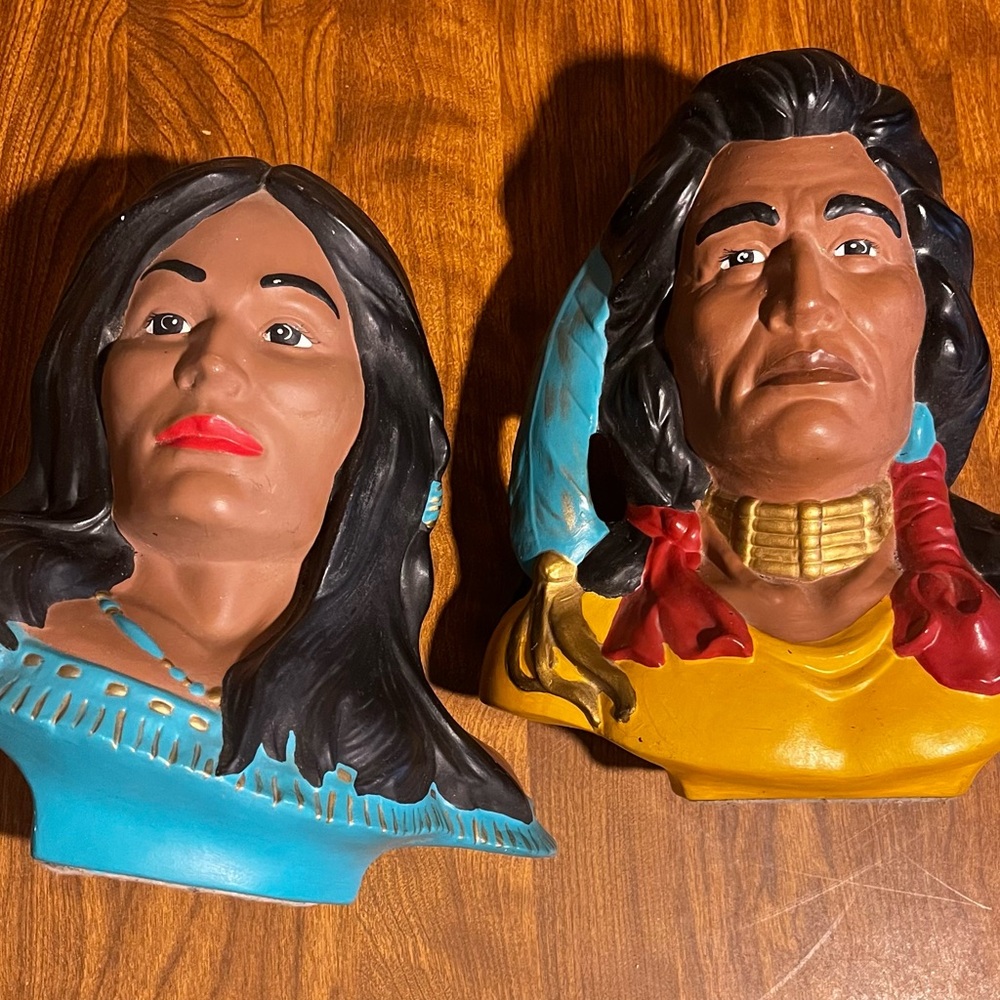 Native American Bust Wall Accents - Multicolor